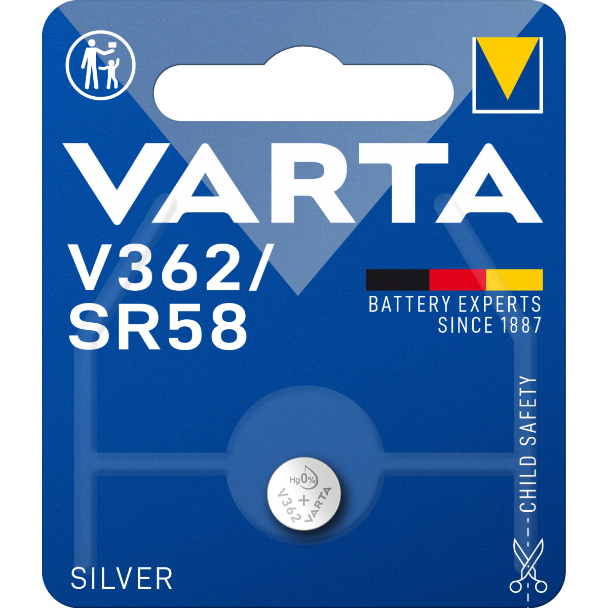 SILVER button cell V362/SR58 Blister 1 - Button cells - Tobco AG