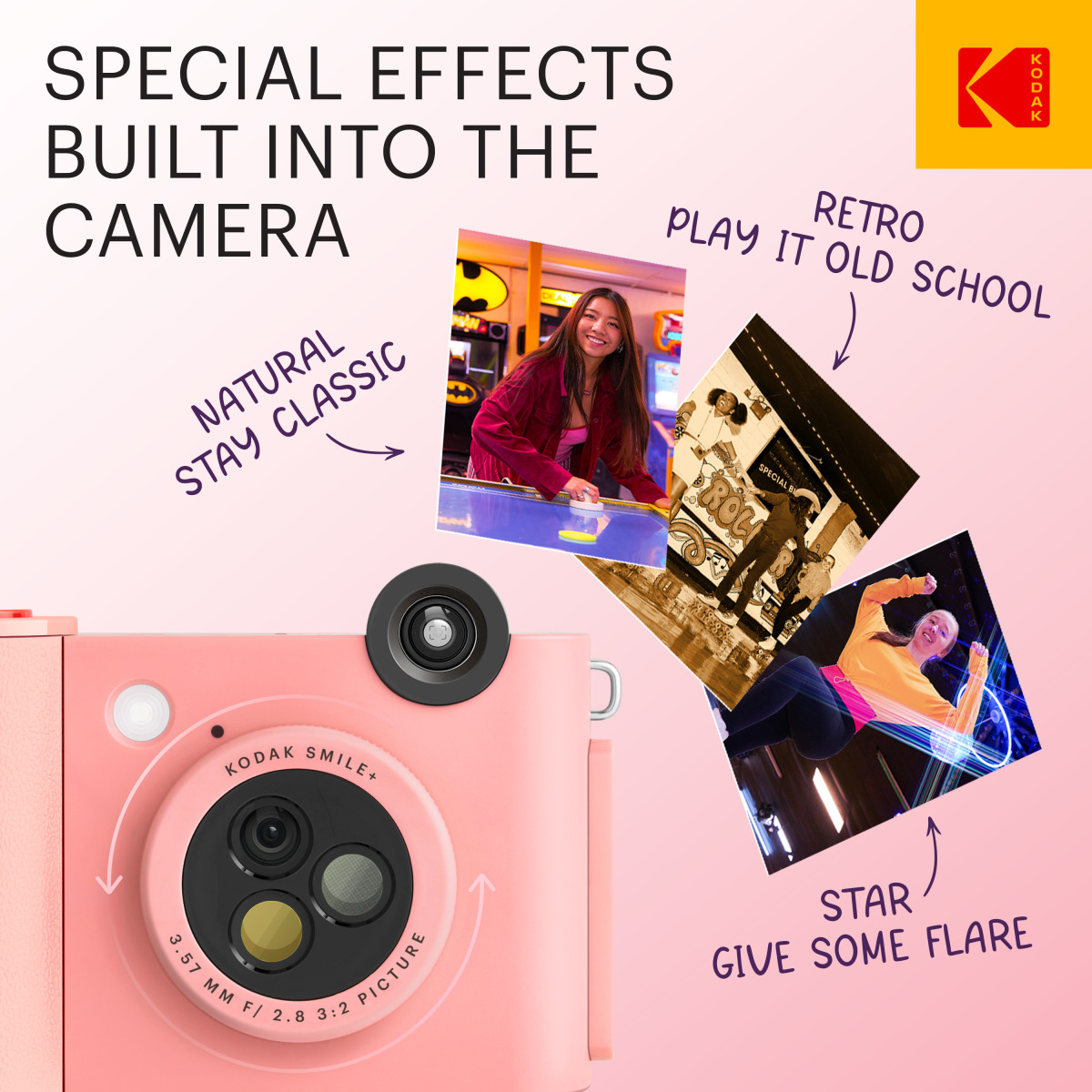 Smuk Camera Smile+ Camera Pink - Instant camera - Tobco AG